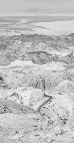 High angle view of land against sky