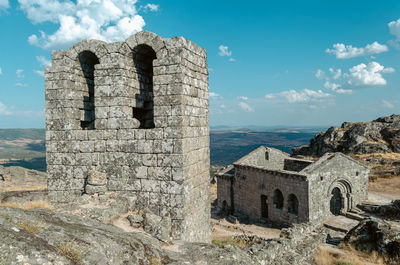 Medieval romanic church of sao miguel do castelo, monsanto. historic village in portugal. 