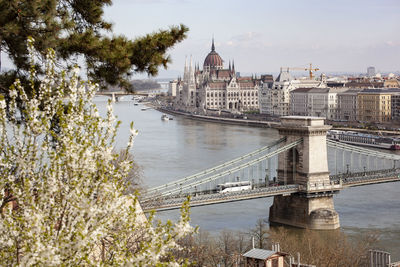 Bridge over river in city