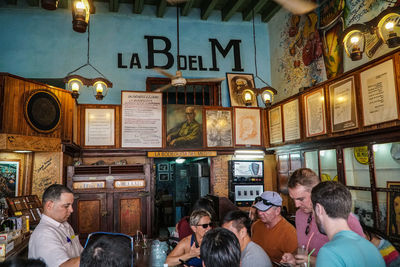 Portrait of people in restaurant