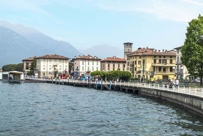 The lakeside of pisogne in the lake iseo