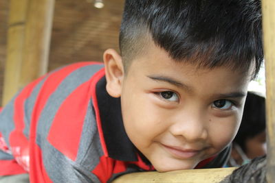 Close-up portrait of cute boy