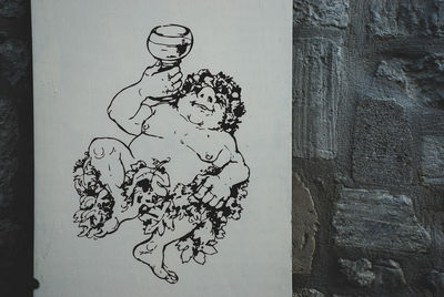 Close-up of painting on wall