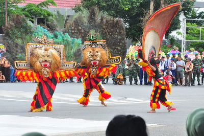 I using my camera to capture one of traditional indonesia dance called reog festival