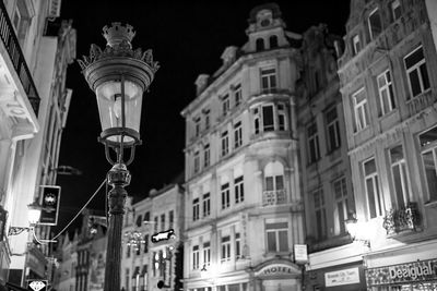 Low angle view of building at night