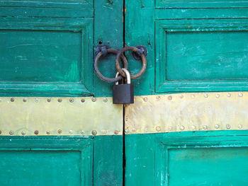 Closed door of old building