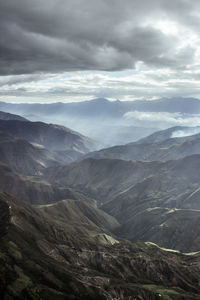 Scenic view of dramatic landscape against sky