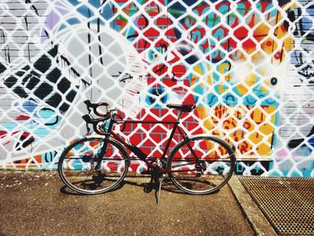 Close up of multi colored wall