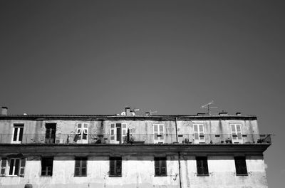 Low angle view of built structure against clear sky