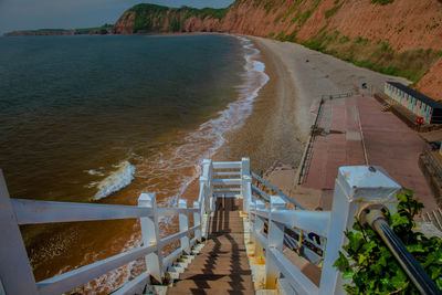 High angle view of beach