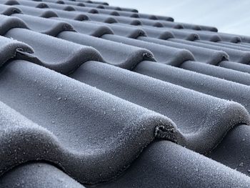 High angle view of tire tracks on snow