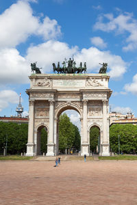 View of historical building against cloudy sky