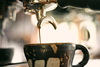 Close-up of coffee on table