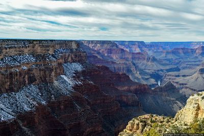 Scenic view of grand canyon national park against cloudy sky