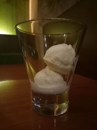 Close-up of drink in glass on table