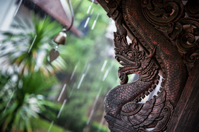 Close-up of horse statue