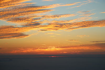 Scenic view of sea against dramatic sky