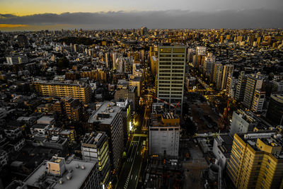 High angle view of cityscape