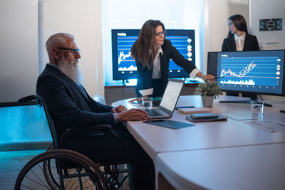 Businesswoman working at office