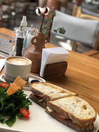 Close-up of food on table