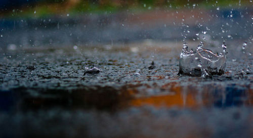 Close-up of raindrops on glass