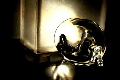 Close-up of candle on table