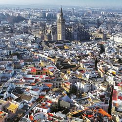 High angle view of cityscape