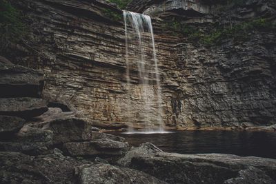 Scenic view of waterfall