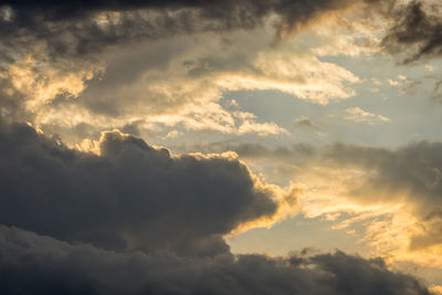 Low angle view of sky during sunset
