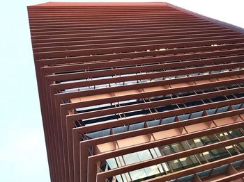 Low angle view of modern building against clear sky