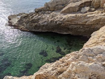 Rock formation on sea shore