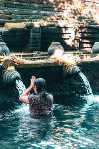 Woman enjoying in water