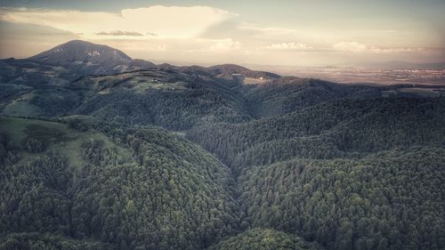 Scenic view of landscape against sky during sunset