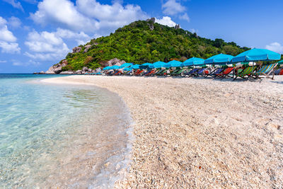 Scenic view of beach against sky