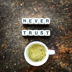 Directly above shot of coffee cup