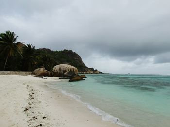 Scenic view of beach against sky