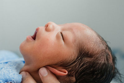 Close-up of newborn baby