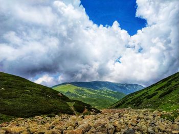 Scenic view of mountains against sky