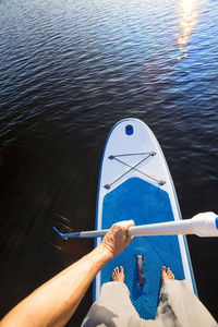 Low section of man on boat