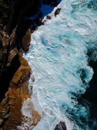 High angle view of sea waves