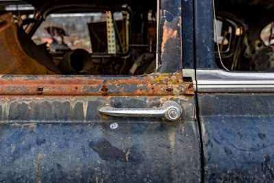 Close-up of rusty car