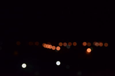 Defocused lights in city at night