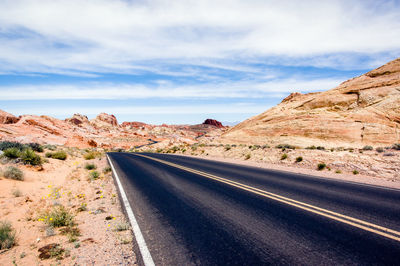Road in barren landscape