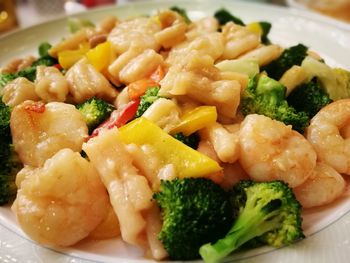 Close-up of salad served in plate