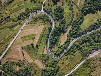 Aerial view of road on landscape