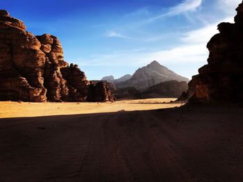 Scenic view of desert against sky