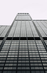 Low angle view of modern building against clear sky