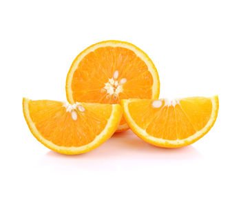 Close-up of orange against white background