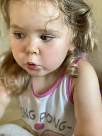 Close-up portrait of cute girl