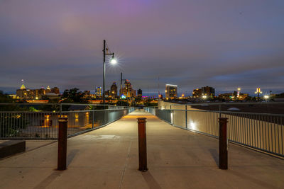 Illuminated city at night